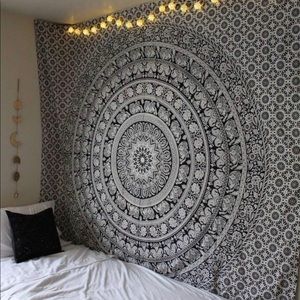 Large black and white tapestry